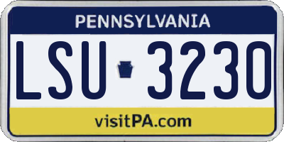 PA license plate LSU3230