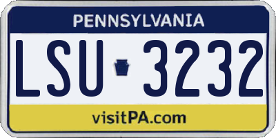 PA license plate LSU3232