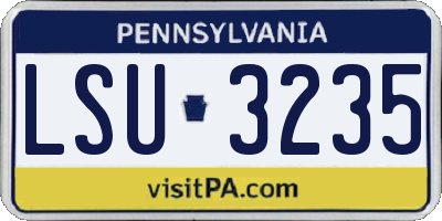 PA license plate LSU3235