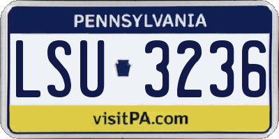 PA license plate LSU3236