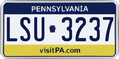 PA license plate LSU3237