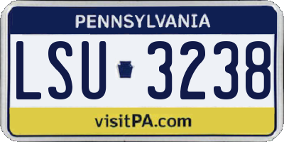 PA license plate LSU3238
