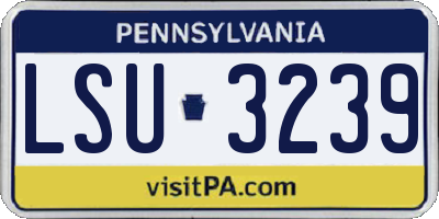 PA license plate LSU3239