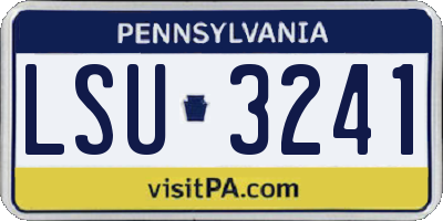 PA license plate LSU3241