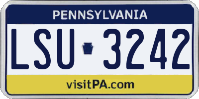 PA license plate LSU3242