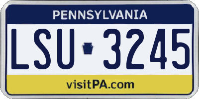 PA license plate LSU3245