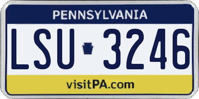 PA license plate LSU3246