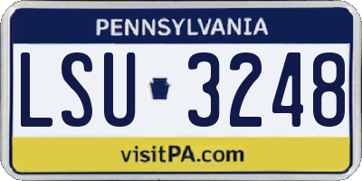 PA license plate LSU3248