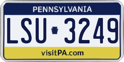 PA license plate LSU3249