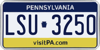 PA license plate LSU3250