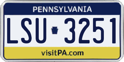 PA license plate LSU3251