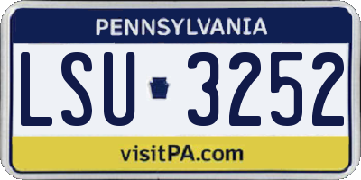 PA license plate LSU3252