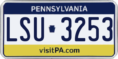 PA license plate LSU3253