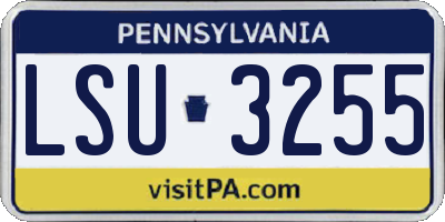 PA license plate LSU3255