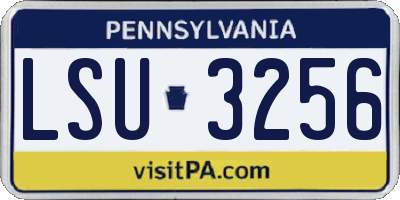 PA license plate LSU3256