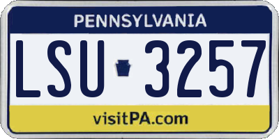PA license plate LSU3257