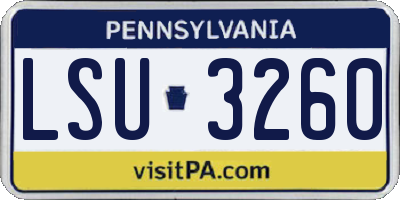 PA license plate LSU3260