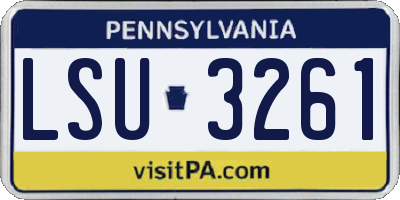 PA license plate LSU3261