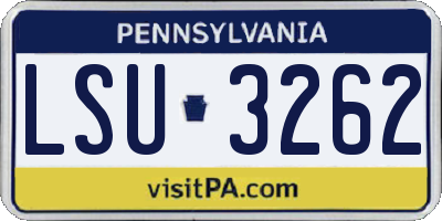 PA license plate LSU3262