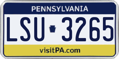 PA license plate LSU3265