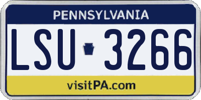 PA license plate LSU3266