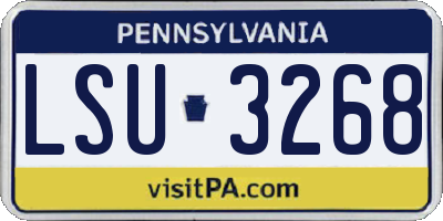 PA license plate LSU3268