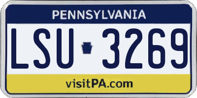 PA license plate LSU3269