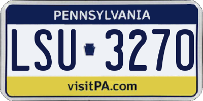 PA license plate LSU3270