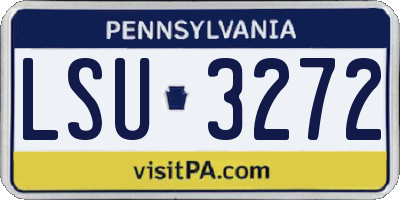 PA license plate LSU3272