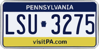 PA license plate LSU3275