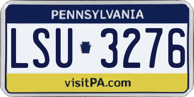 PA license plate LSU3276