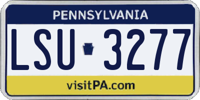 PA license plate LSU3277