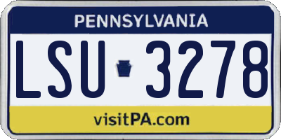 PA license plate LSU3278