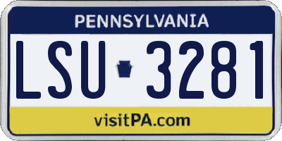 PA license plate LSU3281