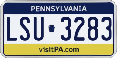 PA license plate LSU3283