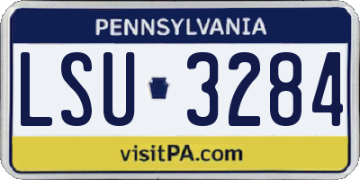 PA license plate LSU3284