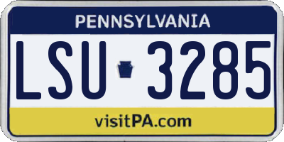 PA license plate LSU3285