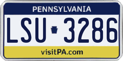 PA license plate LSU3286