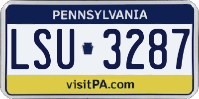 PA license plate LSU3287