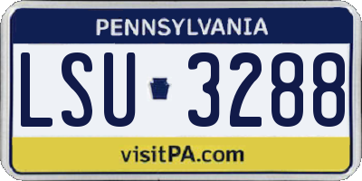 PA license plate LSU3288
