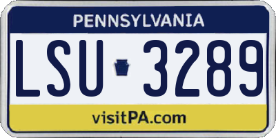 PA license plate LSU3289