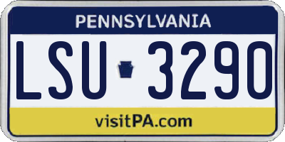 PA license plate LSU3290