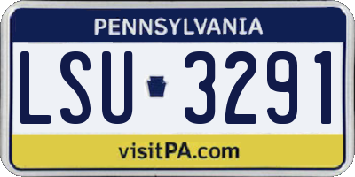 PA license plate LSU3291