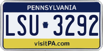 PA license plate LSU3292