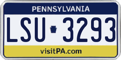 PA license plate LSU3293