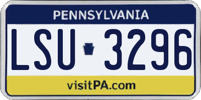 PA license plate LSU3296