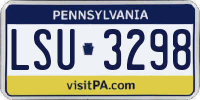 PA license plate LSU3298