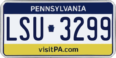 PA license plate LSU3299