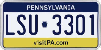 PA license plate LSU3301