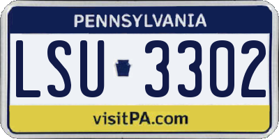PA license plate LSU3302